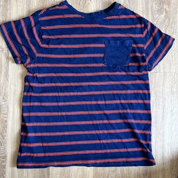 CRAZY 8 Youth Short Sleeved Blue and Red Striped Short Sleeved Tee Shirt.  Ex Lg - Picture 1 of 6